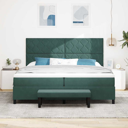Boxspring bed met hoofdeinde Donkergroen 200 x 200 cm Fluweel