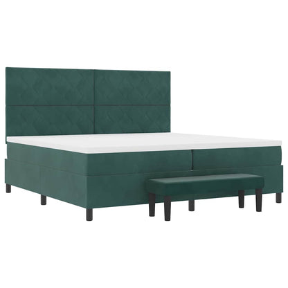 Boxspring bed met hoofdeinde Donkergroen 200 x 200 cm Fluweel