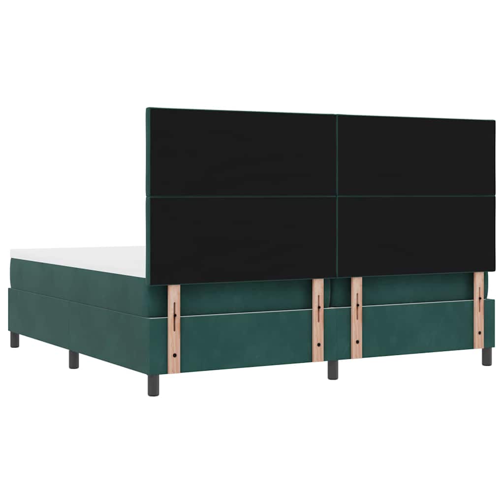 Boxspring bed met hoofdeinde Donkergroen 200 x 200 cm Fluweel