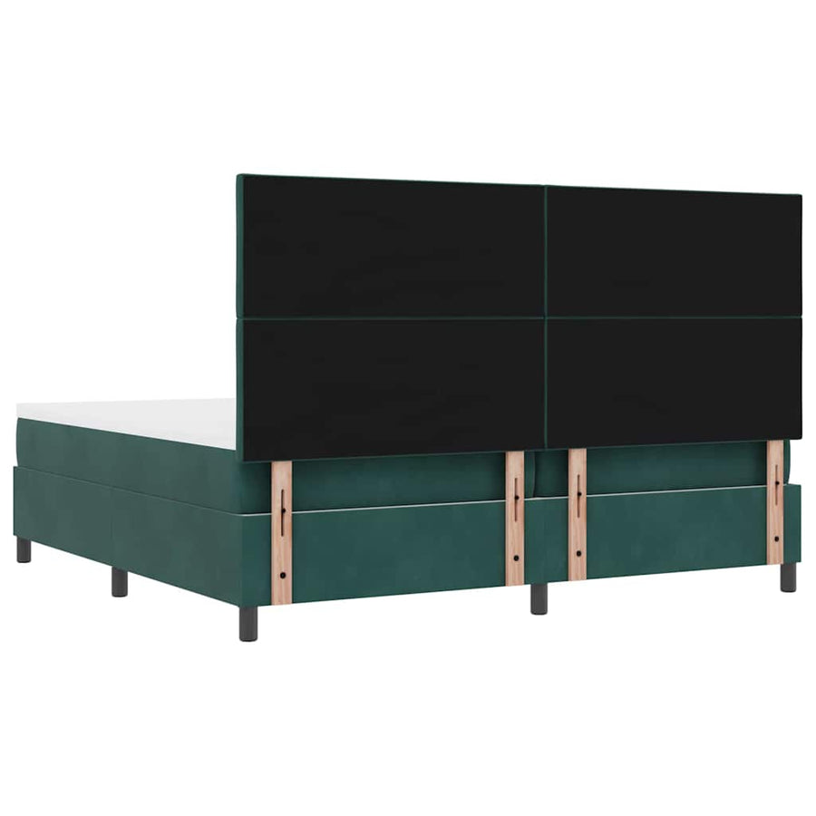 Boxspring bed met hoofdeinde Donkergroen 200 x 200 cm Fluweel