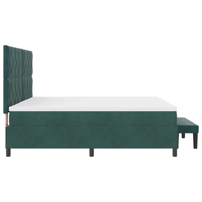 Boxspring bed met hoofdeinde Donkergroen 200 x 200 cm Fluweel