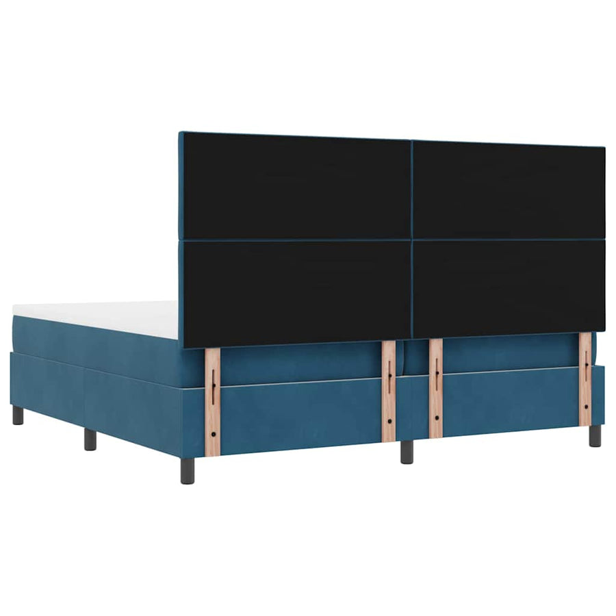 Boxspring bed met matras Donkerblauw 200 x 200 cm Fluweel