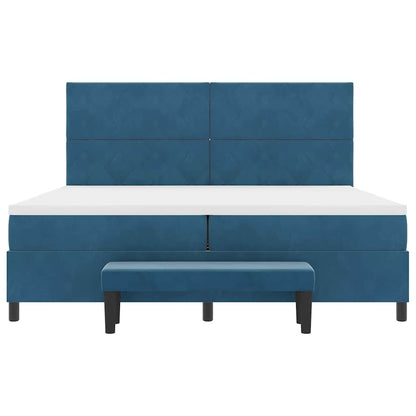 Boxspring bed met matras Donkerblauw 200 x 200 cm Fluweel