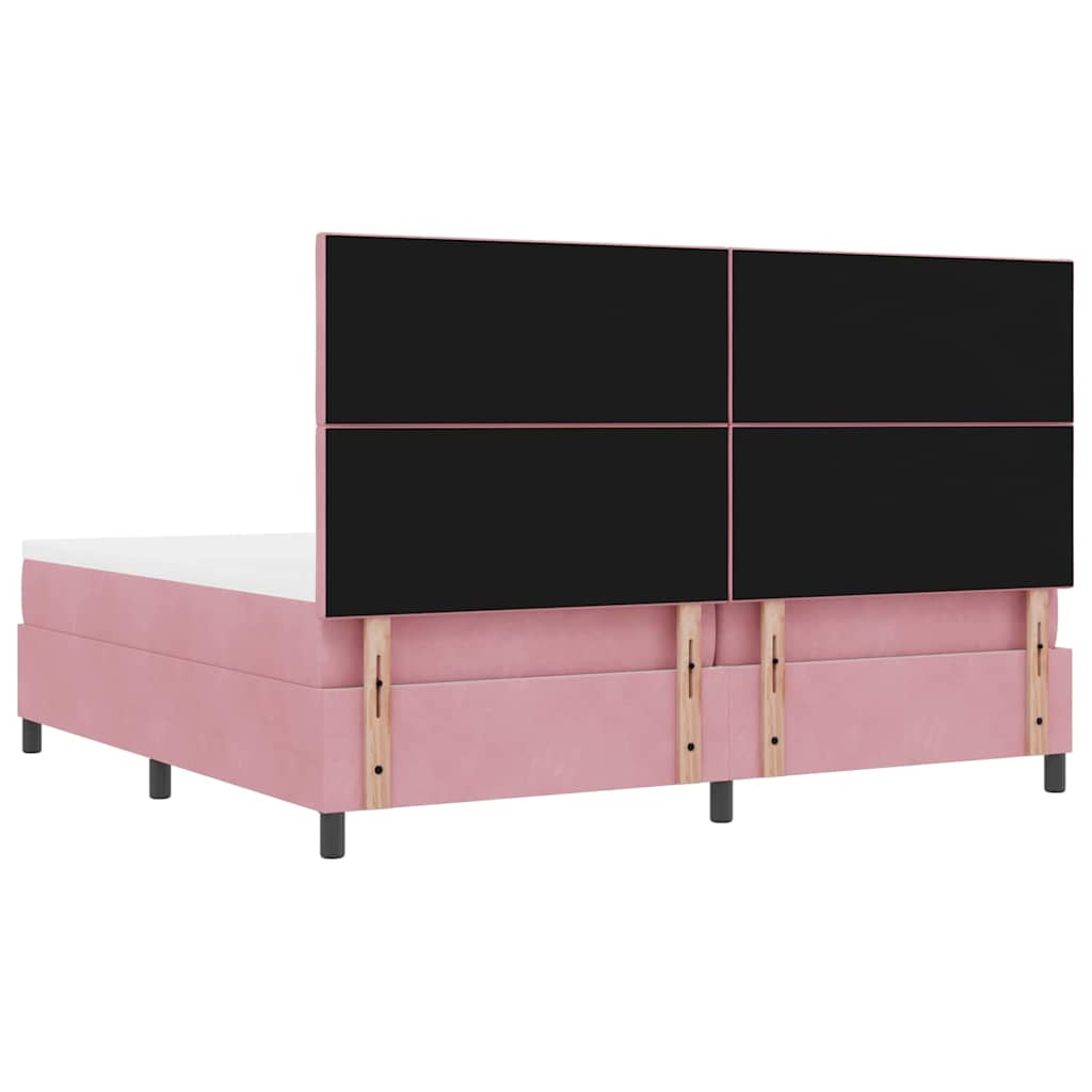 Boxspring bed met hoofdeinde Roze 200 x 200 cm Fluweel