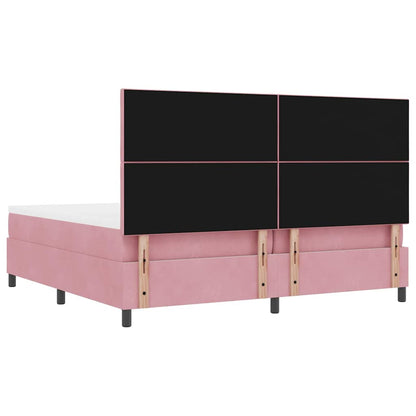 Boxspring bed met hoofdeinde Roze 200 x 200 cm Fluweel