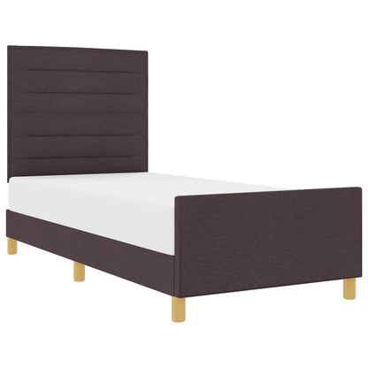 Bedframe met hoofdeinde Donkerbruin 80 x 200 cm Stof