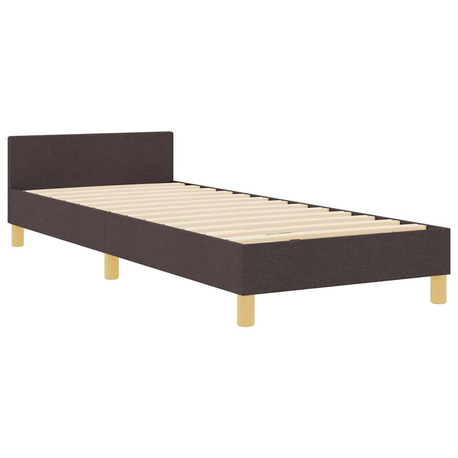 Bedframe met hoofdeinde Donkerbruin 80 x 200 cm Stof