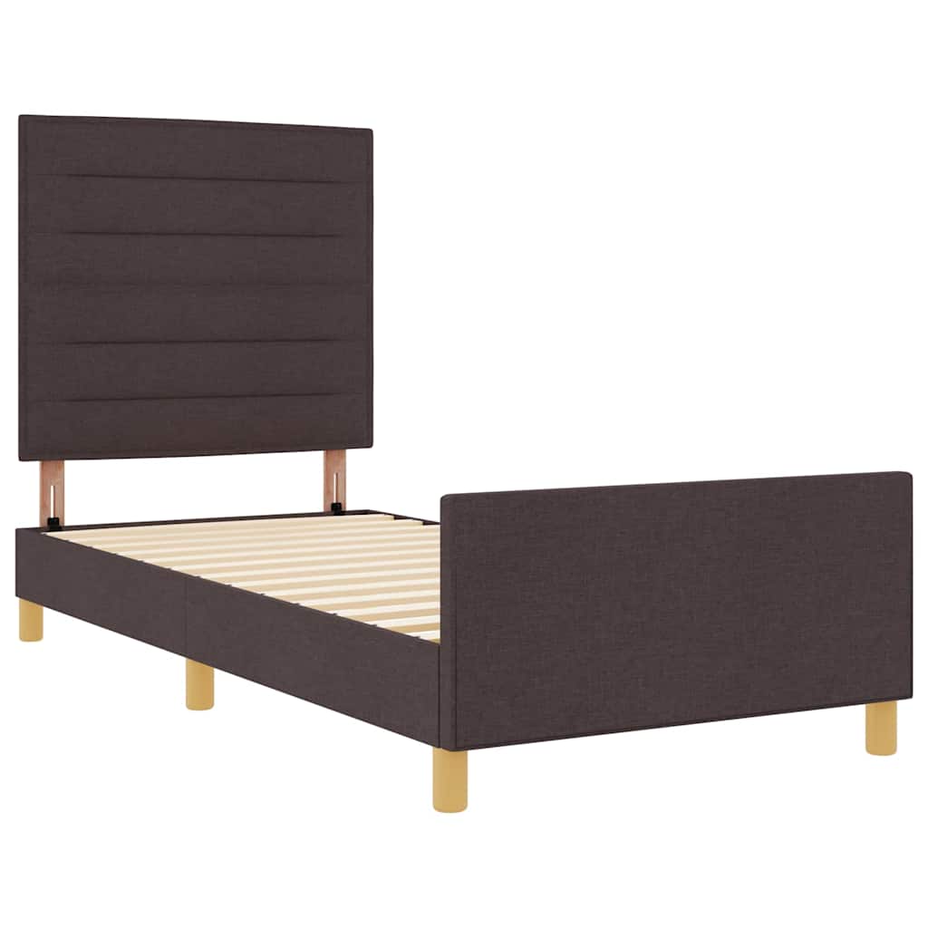 Bedframe met hoofdeinde Donkerbruin 80 x 200 cm Stof
