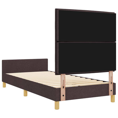 Bedframe met hoofdeinde Donkerbruin 80 x 200 cm Stof