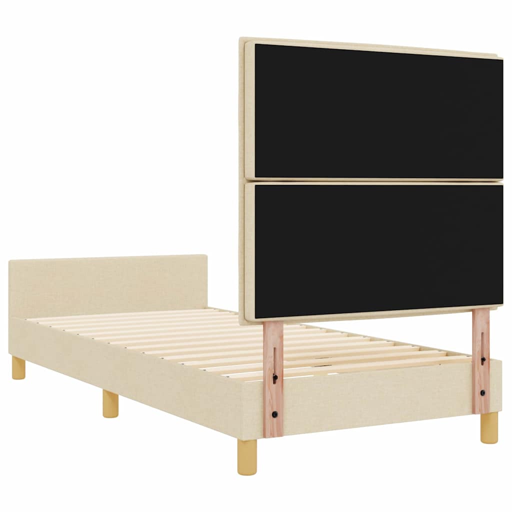 Bedframe met hoofdeinde Crème 80 x 200 cm Stof