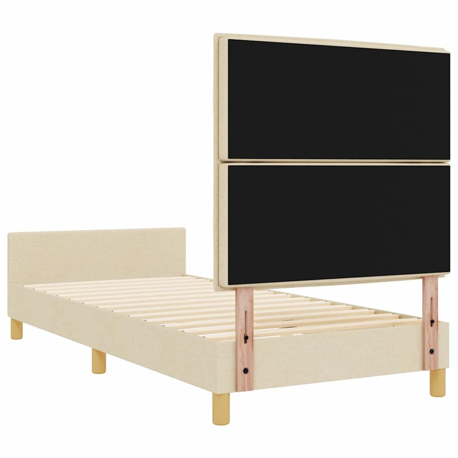 Bedframe met hoofdeinde Crème 80 x 200 cm Stof