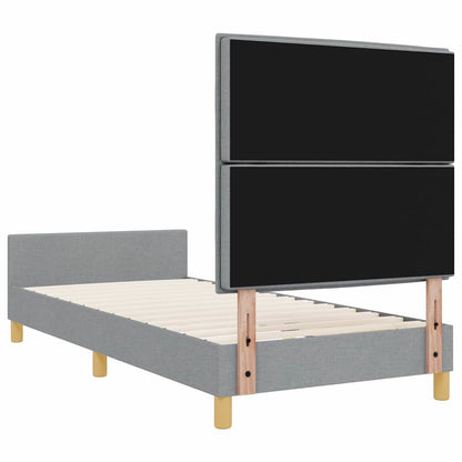 Bedframe met hoofdeinde Lichtgrijs 90 x 200 cm Stof