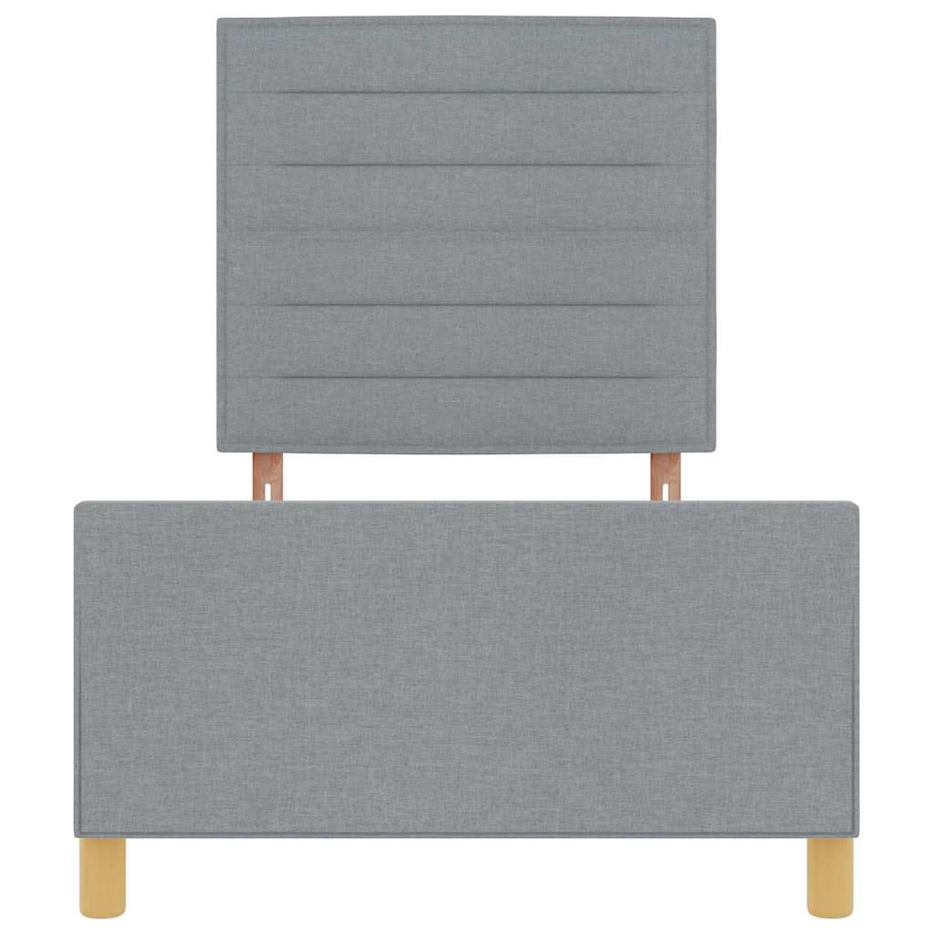 Bedframe met hoofdeinde Lichtgrijs 90 x 200 cm Stof