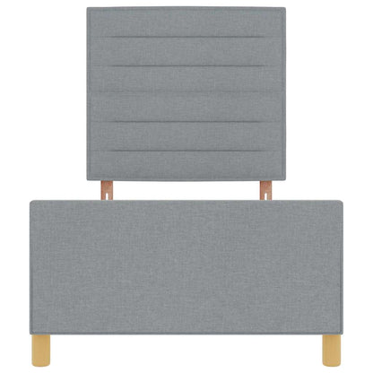 Bedframe met hoofdeinde Lichtgrijs 90 x 200 cm Stof