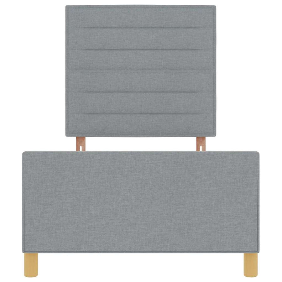 Bedframe met hoofdeinde Lichtgrijs 90 x 200 cm Stof