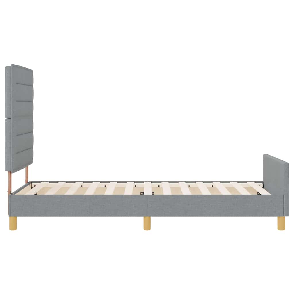 Bedframe met hoofdeinde Lichtgrijs 90 x 200 cm Stof