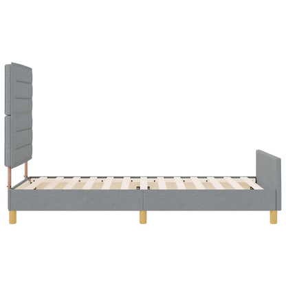 Bedframe met hoofdeinde Lichtgrijs 90 x 200 cm Stof