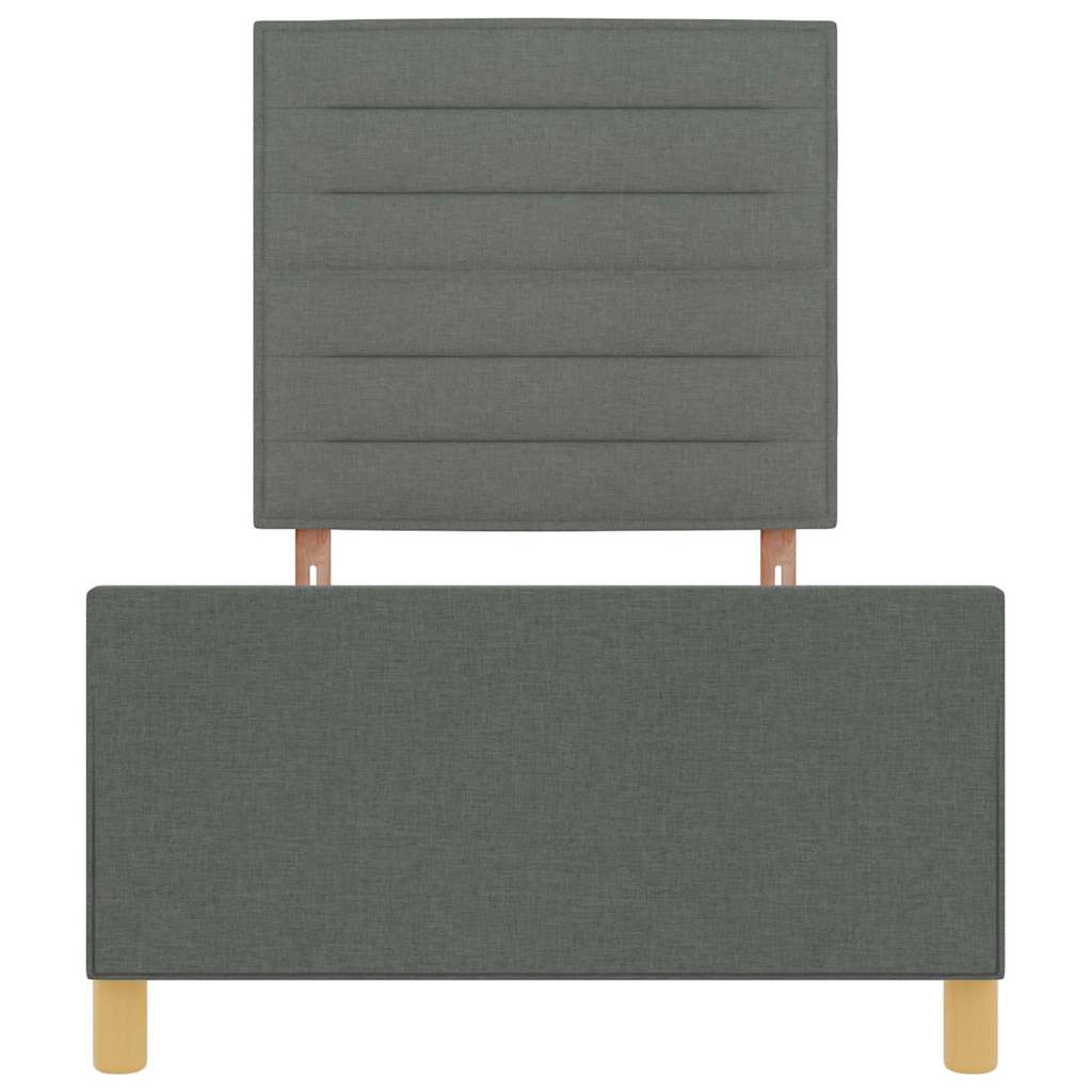 Bedframe met hoofdeinde Donkergrijs 90 x 200 cm Stof