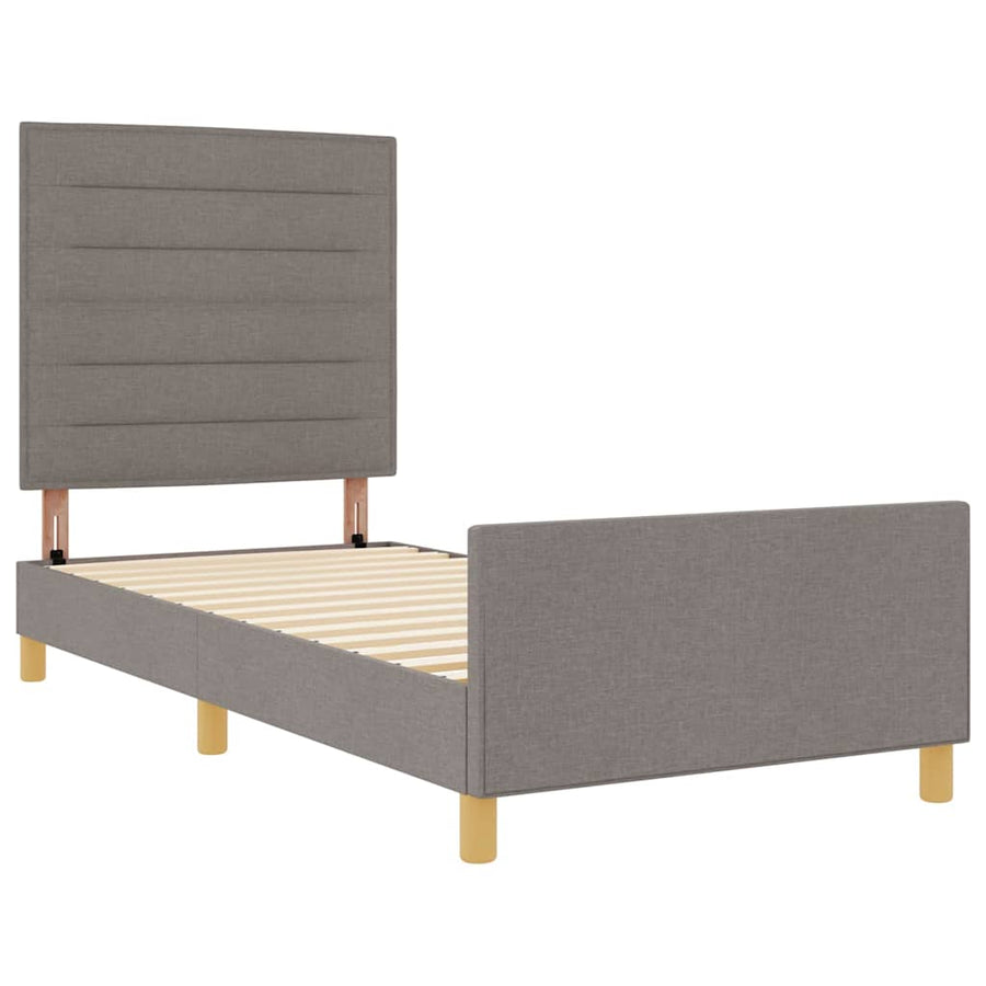 Bedframe stof taupe 90x200 cm
