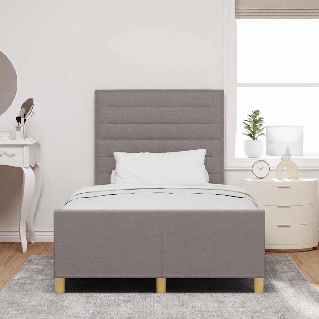 Bedframe Met Hoofdeinde Stof Taupe 120 x 190 cm