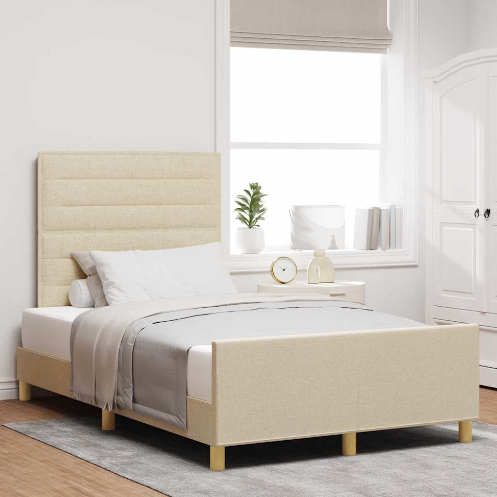 Bedframe met hoofdeinde Crème 120 x 200 cm Stof