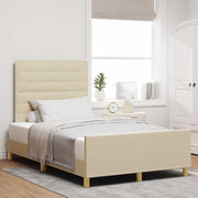 Bedframe met hoofdeinde 120x200 cm crème stof