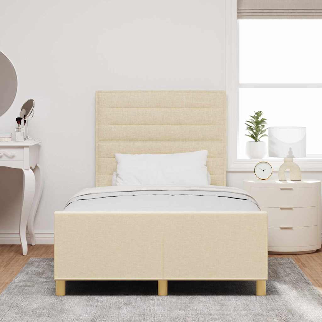 Bedframe met hoofdeinde Crème 120 x 200 cm Stof