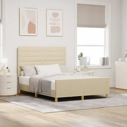 Bedframe met hoofdeinde Crème 160 x 200 cm Stof