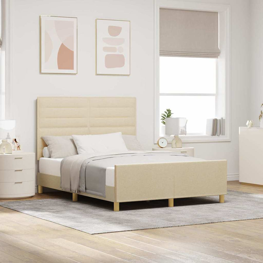 Bedframe met hoofdeinde Crème 160 x 200 cm Stof
