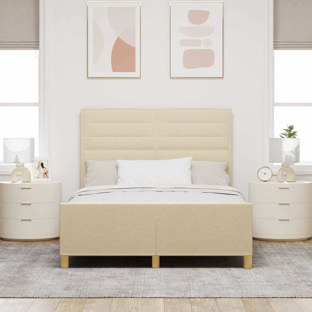 Bedframe met hoofdeinde Crème 160 x 200 cm Stof