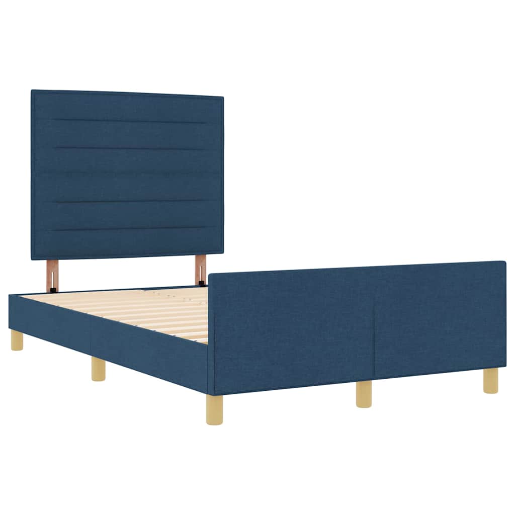 Bedframe met hoofdeinde Blauw 160 x 200 cm Stof
