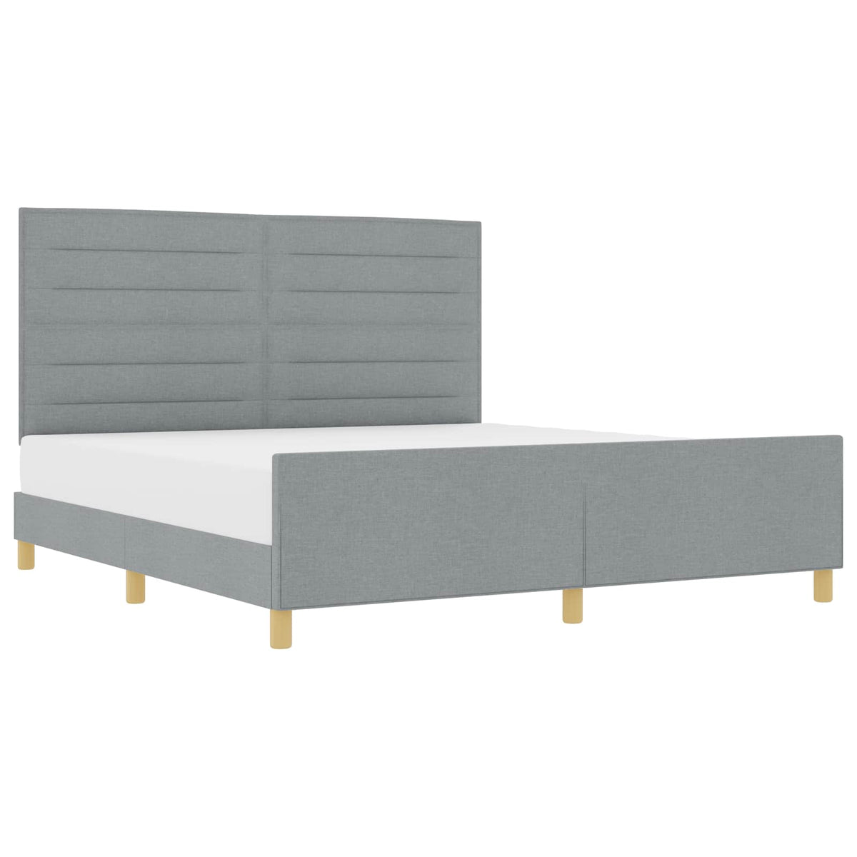 Bedframe met hoofdeinde Lichtgrijs 180 x 200 cm Stof