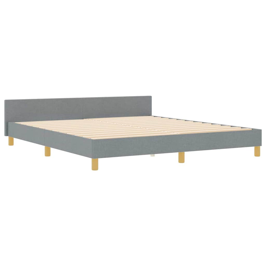 Bedframe met hoofdeinde Lichtgrijs 180 x 200 cm Stof