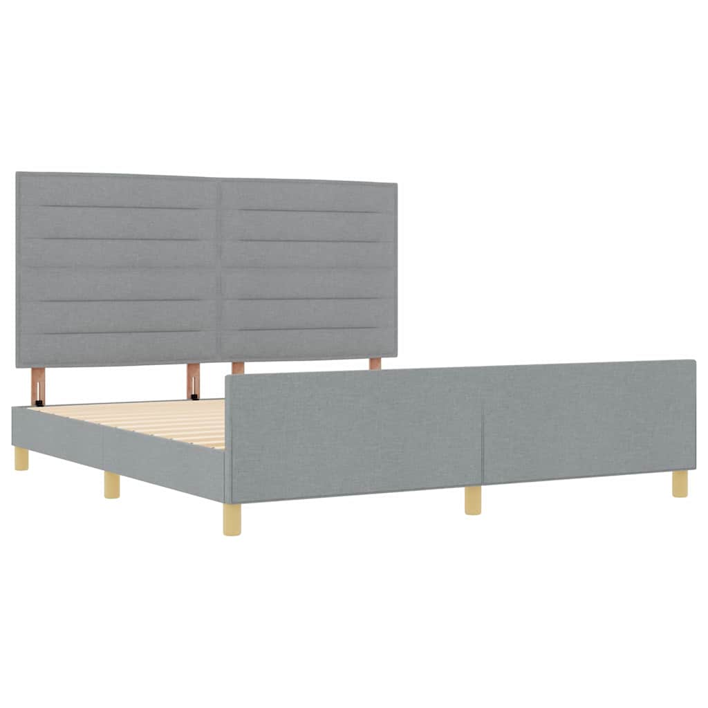 Bedframe met hoofdeinde Lichtgrijs 180 x 200 cm Stof