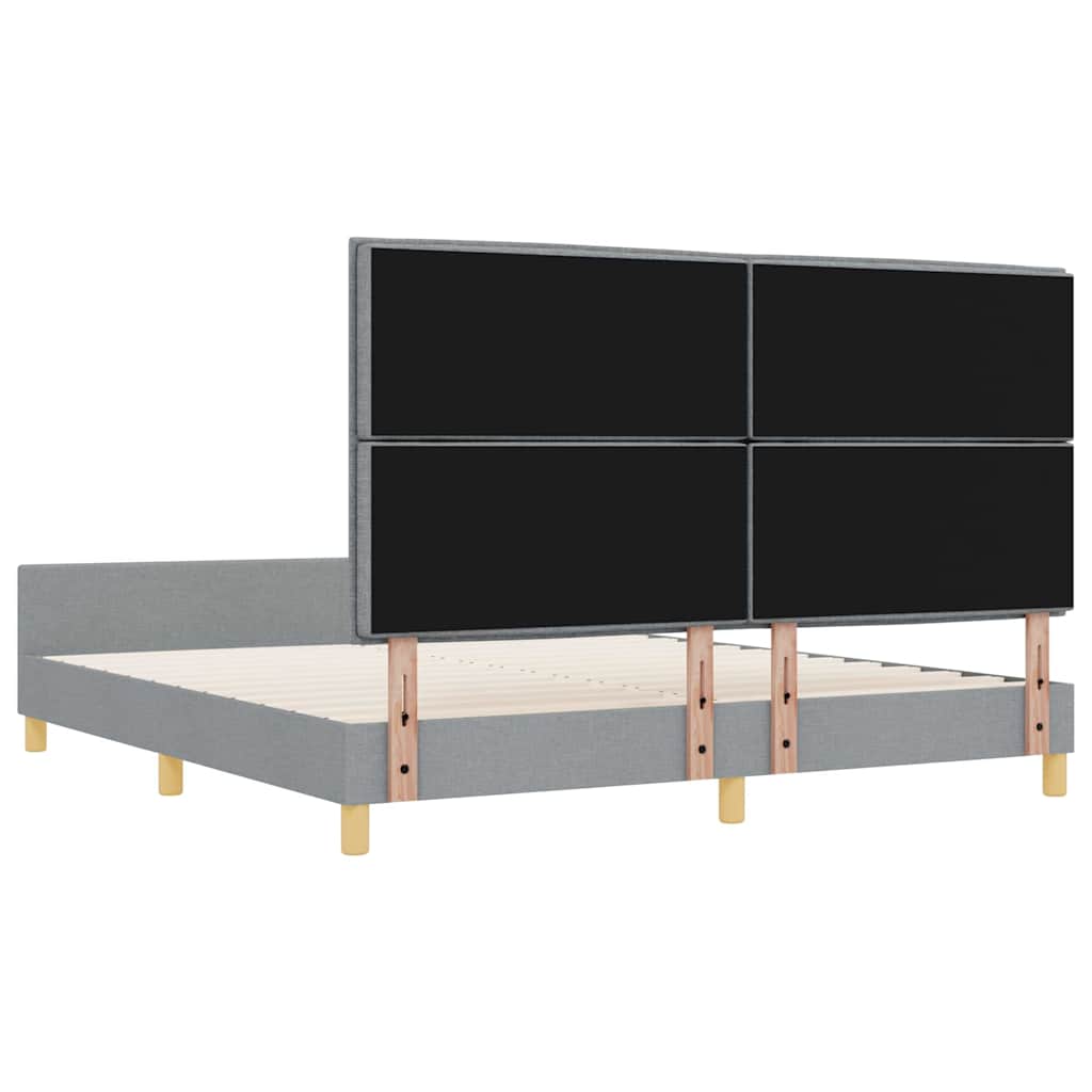 Bedframe met hoofdeinde Lichtgrijs 180 x 200 cm Stof