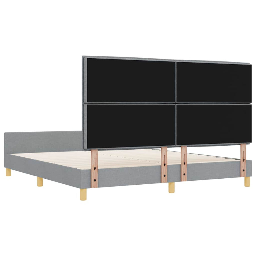 Bedframe met hoofdeinde Lichtgrijs 180 x 200 cm Stof