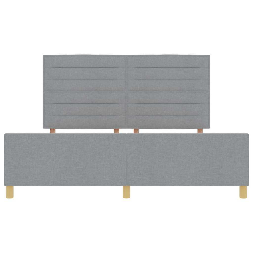 Bedframe met hoofdeinde Lichtgrijs 180 x 200 cm Stof