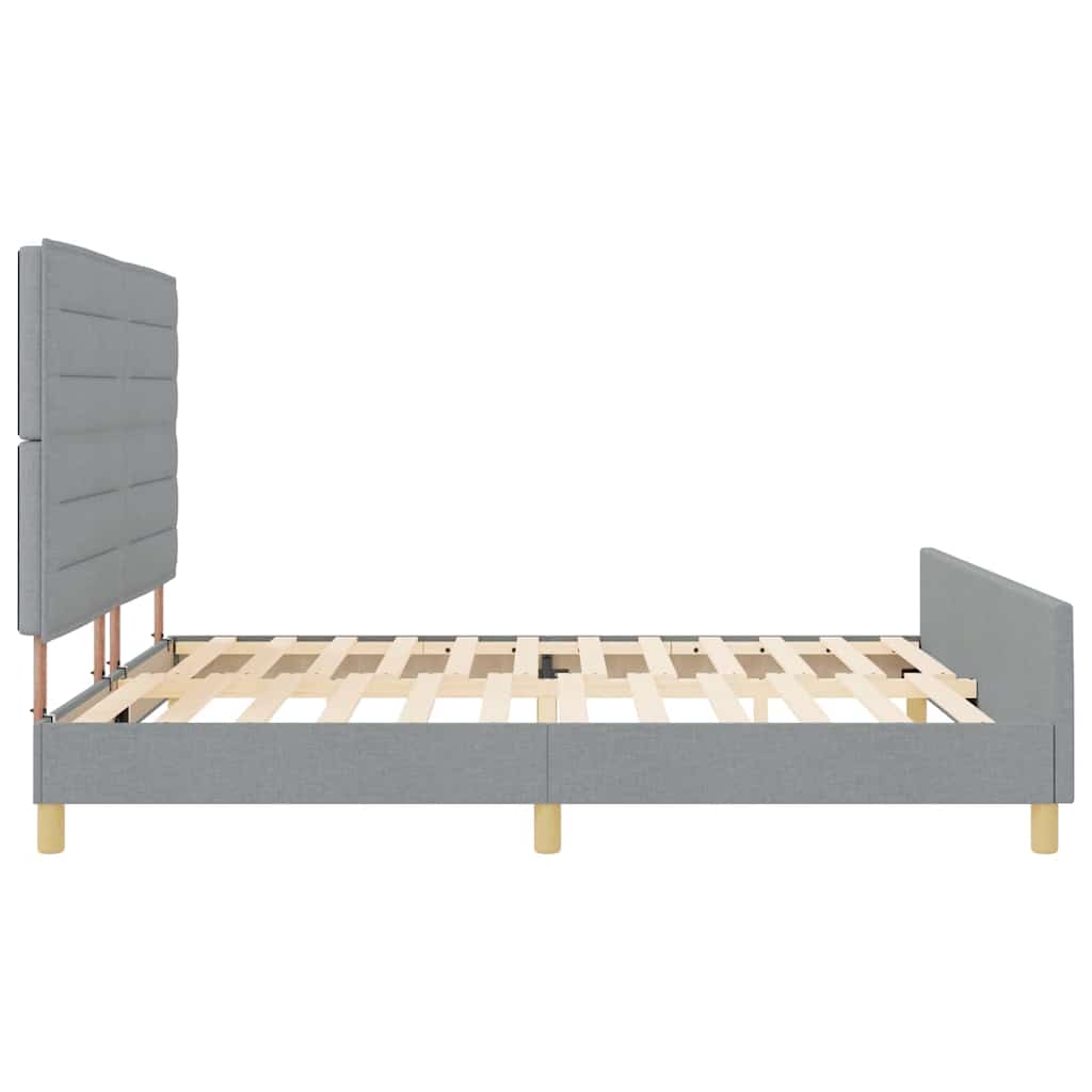 Bedframe met hoofdeinde Lichtgrijs 180 x 200 cm Stof