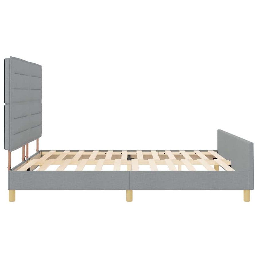 Bedframe met hoofdeinde Lichtgrijs 180 x 200 cm Stof