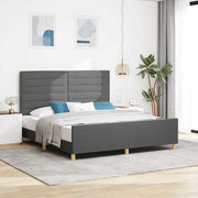 Bedframe 180x200 cm stof donkergrijs