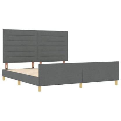 Bedframe met hoofdeinde Donkergrijs 180 x 200 cm Stof