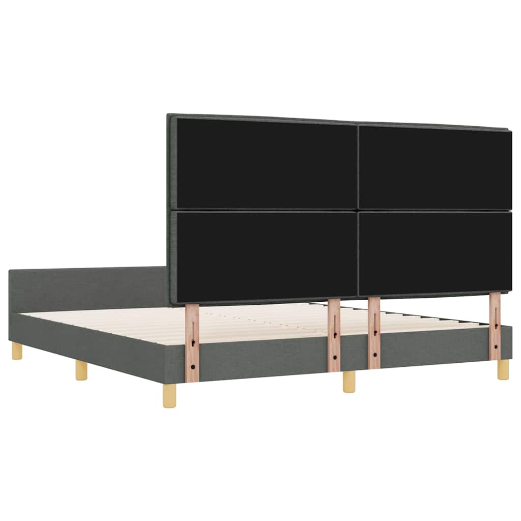 Bedframe met hoofdeinde Donkergrijs 180 x 200 cm Stof