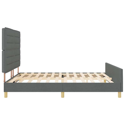 Bedframe met hoofdeinde Donkergrijs 180 x 200 cm Stof