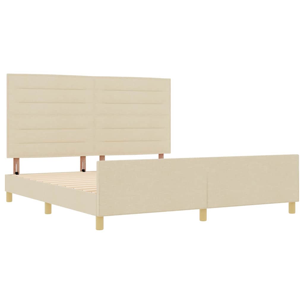 Bedframe met hoofdeinde Crème 180 x 200 cm Stof