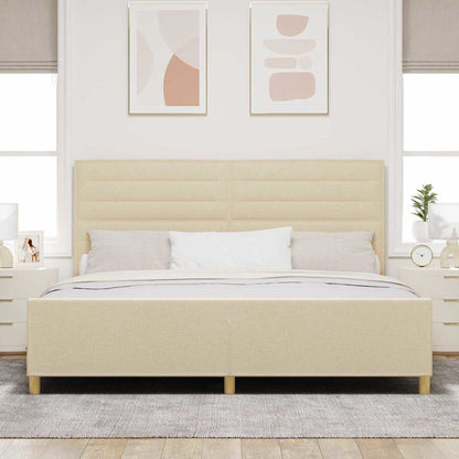 Bedframe met hoofdeinde Crème 200 x 200 cm Stof