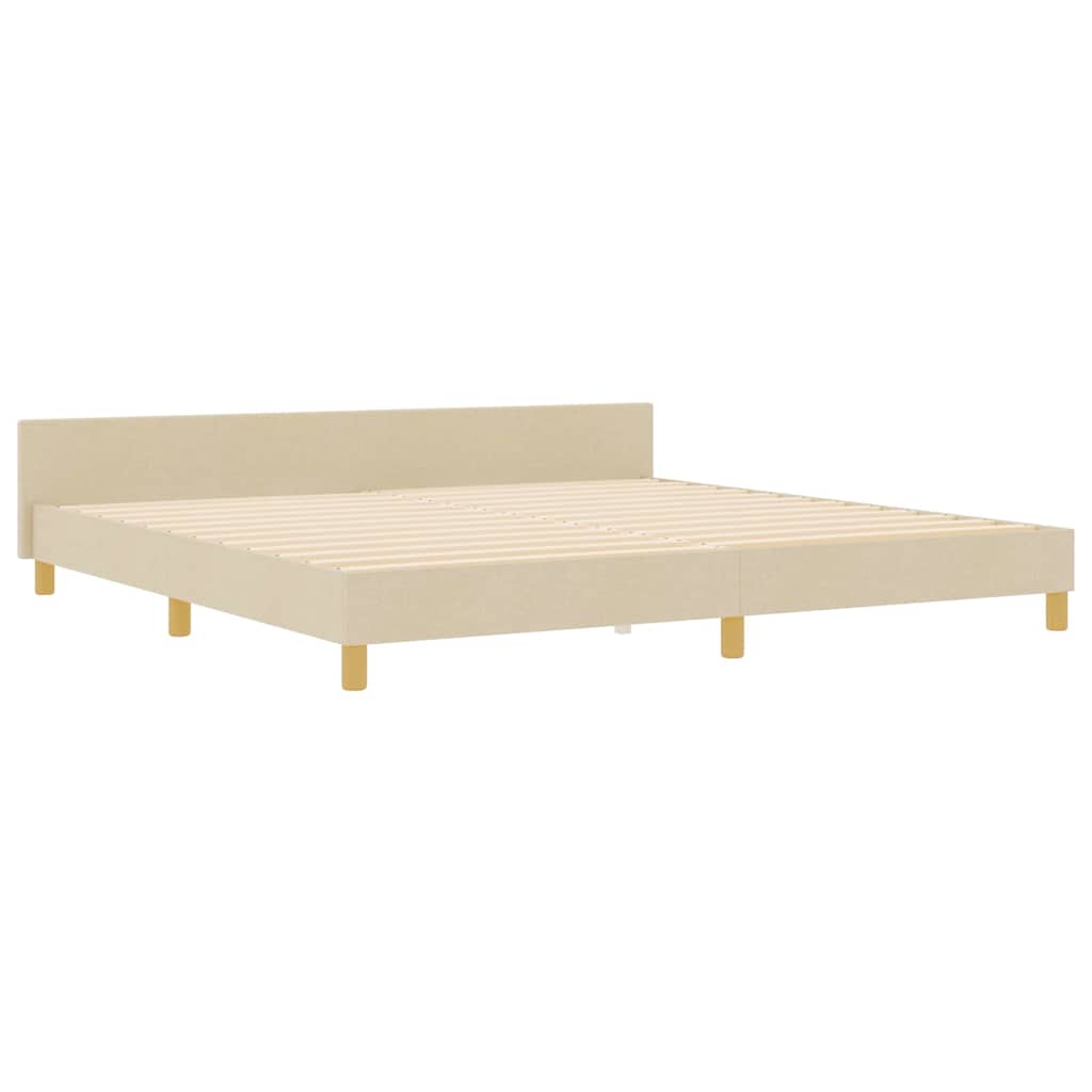 Bedframe met hoofdeinde Crème 200 x 200 cm Stof