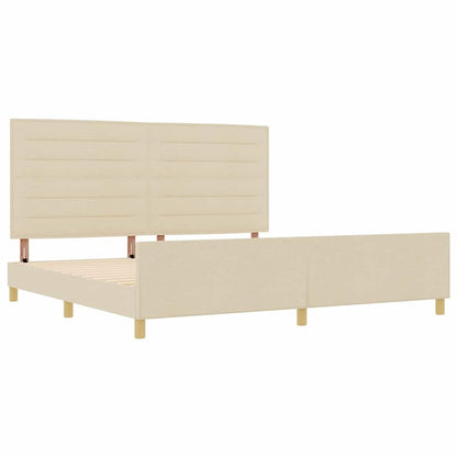 Bedframe met hoofdeinde Crème 200 x 200 cm Stof
