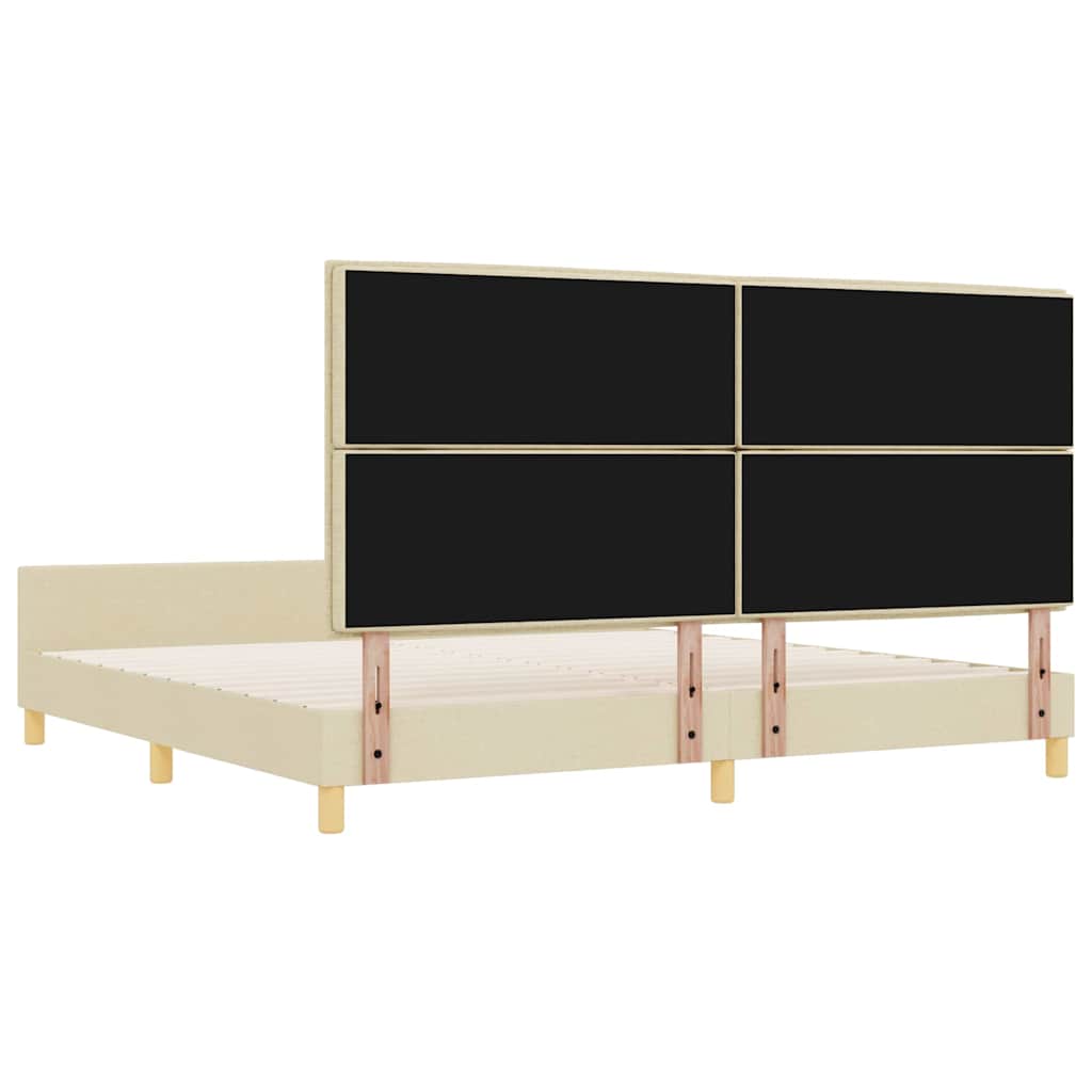 Bedframe met hoofdeinde Crème 200 x 200 cm Stof