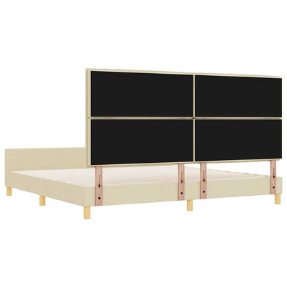 Bedframe met hoofdeinde Crème 200 x 200 cm Stof