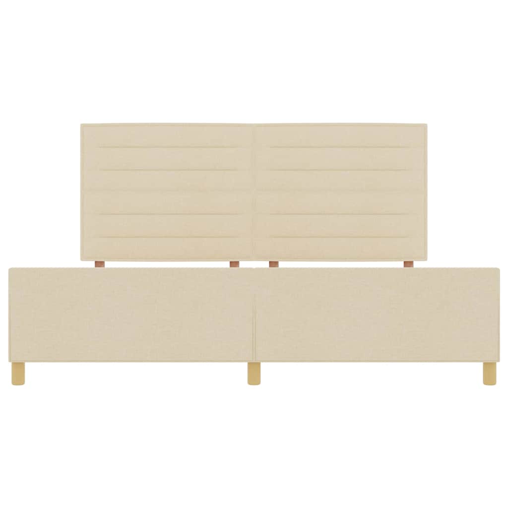 Bedframe met hoofdeinde Crème 200 x 200 cm Stof